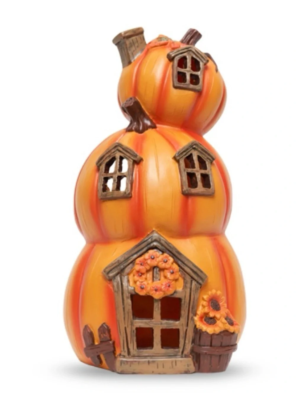 Stacked Pumpkin Cottage Pink Zebra Accent Shade Fall Decor